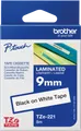 P-TOUCH TZE221 - laminiertes Schriftband, schwarz auf weiß, 9mm