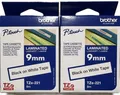 2x Brother P-Touch TZe-221  Schriftbandkassette  Schwarz-Weiß  9mm - 8 m