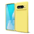oakxco für Google Pixel 8 Pro Hülle Silikon mit Kameraschutz, Dünn Bunt Gummi Gel Einfarbig Schutz Handyhülle, Slim Weich Matt Handy Hülle, Stoßfest Cute Elegant Schutzhülle für Mädchen Männer, Gelb