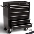 Arebos Werkzeugwagen, 7 Fächer, Schwarz, 660 mm, 330 mm, 700 mm, 24,4 kg