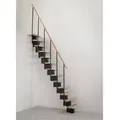 Minka Mittelholmtreppe Quatro 38 - 298cm Geschosshöhe Buche Schwarz