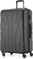 Suitline - Reisekoffer groß erweiterbar, Koffer XL 4 Rollen, Rollkoffer Hartschale, Trolley Hardcase Check-In Gepäck 20-23 kg, Gurtmaß 158 cm, TSA,Graphit