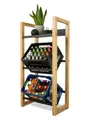 holz4home® Kastenständer Getränkekistenregal aus Bambus I Kistenregal Metallstreben Schwarz, inkl. Metallablage