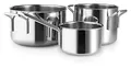 Eva Trio | Stainless Steel Topfset 3 St. 1,1 l 2,2 l 3,6 l |Komplettes Topfset, das jeden Bedarf beim täglichen Kochen abdeckt | Polished Steel