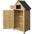 Gartenhaus Schmal Aus Fichtenholz Mit Bitumendach 770x540x1370mm Für Garten, Terrasse & Balkon Gerätehaus Geräteschuppen Holzhaus Werkzeugschrank - Wiltec
