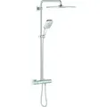 Grohe Rainshower SmartActive 310 Duschsystem mit Thermostatbatterie,mit Kopfbrause und 3-Strahlarten Handbrause, Wandmontage, 26649000 - Silber