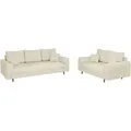 S-Style Möbel Sitzgarnitur, Beige, Textil, Echtholz, Teilmassiv,Buche, Birke, 5-Sitzer, Füllung: Polyetherschaumkern, 210x81x93 cm, Blauer Engel, FSC Mix, Oeko-Tex®, Hergestellt in Europa, Wohnzimmer, Sofas & Couches, Sitzgarnituren