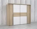 Schrank für Kleider mit Schiebetüren Schwebetüren NARAGO Sonoma Eiche Sägerau / Weiß