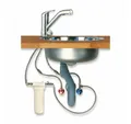 Alvito Wasserhahn-Wasserfilter, Einbau-Filtersystem Untertisch 3-Wege-Hahn Chrom 18 cm
