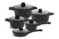 Edenberg Topf-Set Sehr hochwertiges Set mit Bratpfanne Kasserolle Deckel mit Silikonrand, Aluminium, Keramik (1.4L / 1.9L / 2.6L 4.6L / 6.8L, 10-tlg., Zeitloses Design des Topfsets. Eine ideale Geschenkidee)