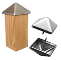 Gartenwelt Riegelsberger Pfostenkappe Aluminium blank 78x78 mm Pyramide mit Dorn Kappe für Pfosten bis 7,5x7,5 cm Zaunkappe Abdeckkappe