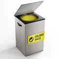 Gelber Sack Ständer 70L – Gelber Sack Mülleimer mit Klappdeckel, Grau