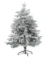 BELIANI Weihnachtsbaum 120 cm Weiß Schneebedeckt mit Kunstschnee und Ständer Weihnachtszeit/ Weihnachten/ Wohnzimmer Modern