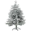 Künstlicher Weihnachtsbaum Mit Schnee Bassie 120 Cm Weiß