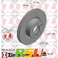 2x Zimmermann Bremsscheibe COAT Z 150.3494.20 Höhe 73 mm Lochkreis 120 mm
