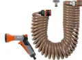 Gardena Spiralschlauch Set | 10  m Spiralschlauch | Brause Wasserstop Verbinder