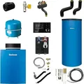 Buderus GB212 Logaplus Gas-Brennwert Heizungspaket K61 mit nebenstehendem Warmwasserspeicher SU200, Regelgerät & Zubehör - 22 kW - 7739610450