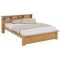 Massivholzbett HOME AFFAIRE ""KERO" BESTSELLER Stauraum im Kopfteil", gelb (honigfarben), B:164cm L:224cm, Betten, zertifiziertes Massivholz (Kiefer), optional mit Schublade