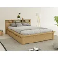 Home affaire Massivholzbett "KERO" BESTSELLER! Stauraum im Kopfteil, zertifiziertes Massivholz (Kiefer), optional mit Schublade braun 164 cm x 224 cm
