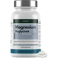 Magnesiumbisglycinat, hochdosiert 1365mg pro Tagesdosis, 365 vegane Kapseln von Exvital