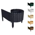 Floranica Rasenkante Höhe 30 cm Anthrazit 200 cm Lang Gartenzaun Flexibler Holzzaun Gartendeko Gartenpalisade für Beeteinfassung, Mähkante Rollborder, Steckzaun Blumenbeet Umzäunung für Garten