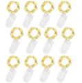 Jsdoin LED Mini Lichterkette mit Batterie, 12x20er Micro Lichterkette außen Batterie, 2M DIY kleine Lichterketten Wasserdicht für Party Hochzeit Weihnachten Beleuchtung Deko (Warmweiß, 12 Pack)