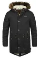 Indicode IDPulsoor Herren Winterjacke Parka Mantel gefüttert mit Teddy-Futter Fellkapuze Pattentaschen Baumwollmischung Regular fit, Größe:L, Farbe:Black (999)