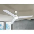 Deckenventilator Mit Wandschalter Ventilator Lüfter Windmaschine 3 Geschwindigkeitsstufen, Metall Eisen Weiß, Dxh 142 X 58 Cm