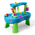Step2 Rain Showers Wasserspieltisch | Großer Wassertisch mit 13-teiligem Zubehörset | Garten Wasser Spieltisch für Kinder in Blau und Grün