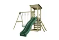 OutdoorToys Spielturm Neapel, aus Holz in Grün mit Kinderschaukel & Rutsche, Kletterwand