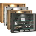VCM Glasvitrine hängend Vitrine Glas mit ESG-Sicherheitsglas Maße: H. 60 x B. 83 x T. 18 cm Hängevitrine Glas Modern und platzsparend Glas Vitrinenschrank - Vitrosa L