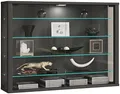 VCM Vitrine Glas Vitrosa L | Hängend, Groß, ESG-Sicherheitsglas, Holzwerkstoffe, Beleuchtet, 5 Regale, 5 Fächer, 60 x 83 x 18 cm, Wohnzimmer