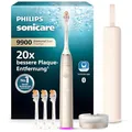 Philips Sonicare DiamondClean 9900 Prestige elektrische Zahnbürste, mit SenseIQ Technologie und App, 5 Putzmodi, 3 Intensitätsstufen, Reiseladeetui, champagner, Modell HX9992/44