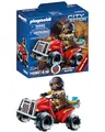 PLAYMOBIL City Action 71090 Feuerwehr-Speed Quad mit Rückzugsmotor, Spielzeug für Kinder ab 4 Jahren