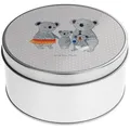 Mr. & Mrs. Panda Aufbewahrungsdose Koala Familie - Grau Pastell - Geschenk, Mama, quality time, Metalldo (Packung, 1 St., Blechdose rund Koala Familie), Hochwertige Qualität grau 15 cm x 15 cm x 5 cm