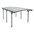 Juskys Carport mit Bogendach 5x3 m - freistehende Überdachung aus Aluminium mit Doppelstegplatten