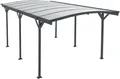 Juskys Carport mit Bogendach 5x3 m - Überdachung aus Aluminium mit Doppelstegplatten - Unterstand für Autos - freistehende Montage - Dunkelgrau