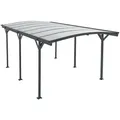 Juskys Carport, Dunkelgrau, Metall, 302x233x505 cm, Aufbewahrung & Schutzhüllen, Geräteschuppen