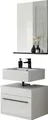 Badmöbel-Set HOME AFFAIRE "Cantara, Bad im modernen Design, 2-teiliges Badezimmer", weiß (weiß, weiß hochglanz), Kastenmöbel-Sets, Badmöbel-Set, Unterschrank und Spiegel, in Weiß Hochglanz, viel Stauraum