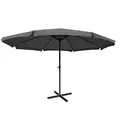 Mendler Sonnenschirm Meran Pro, Gastronomie Marktschirm mit Volant Ø 5m Polyester/Alu 28kg ohne Ständer - anthrazit