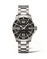 Longines orologio HydroConquest 39mm nero acciaio uomo automatico L3.741.4.56.6