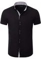 Reslad Hemd Herren Kurzarm Slim Fit | Kurzarmhemden Sommer | Stretch Hemden mit optimalen Komfort | Elegantes Business Männer Hemd RS-7035 Schwarz L