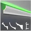 Hexim Eckprofil LED-10 (LED Stuckleisten - Indirekte Beleuchtung, Deckenleisten aus PU, leicht & lichtundurchlässig - 1 Stück / 2 Meter) LED-10 / 75x45
