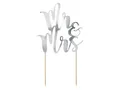 partydeco Tortenstecker, Cake Topper Mr & Mrs / Hochzeit 25.5cm, silber