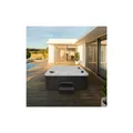 HOME DELUXE Outdoor Whirlpool mit Treppe und Thermoabdeckung SUNSET - 220 x 156 cm für 3 Personen