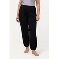 Ulla Popken Jogginghose Pyjama-Hose Modalmix gerades Bein Elastikbund schwarz 58/60