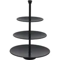 Metall Etagere Schwarz 3-stöckig - 36 X 25 Cm - Edelstahl Deko Servierplatte Mit 3 Etagen - Etagenständer Dessert Snack Obst Muffin Ständer