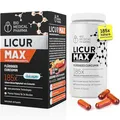 Kurkuma Kapseln hochdosiert – 185x Höhere Bioverfügbarkeit – Hochdosiertes Mizellen Curcumin – 1 Vegane Kapsel täglich – Entspricht 6.600 mg Kurkuma Pulver – Licur Max (2 Monatspackung)