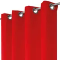 Bestlivings Blickdichte Rote Gardine mit Ösen in 140x175 cm (BxL), in vielen Größen und Farben