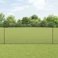 vidaXL geschweißter Drahtzaun mit 22 U-Pfosten Grau 1,4x25 m Stahl